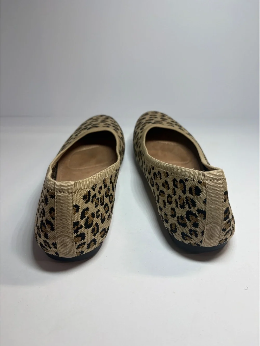Old Navy Women’s Leopard Print Knit Ballet Flats Size 11 Tan Black